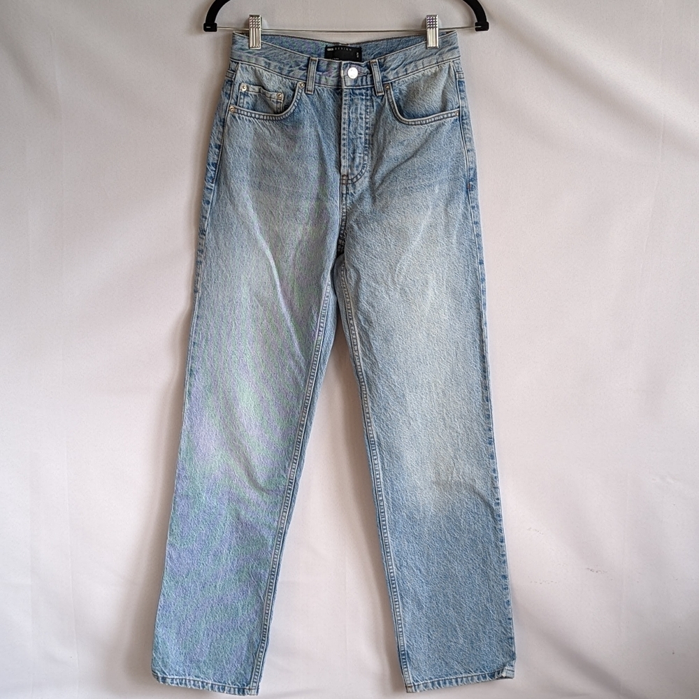ASOS Design High Rise Light Wash Straight Jeans Size 26